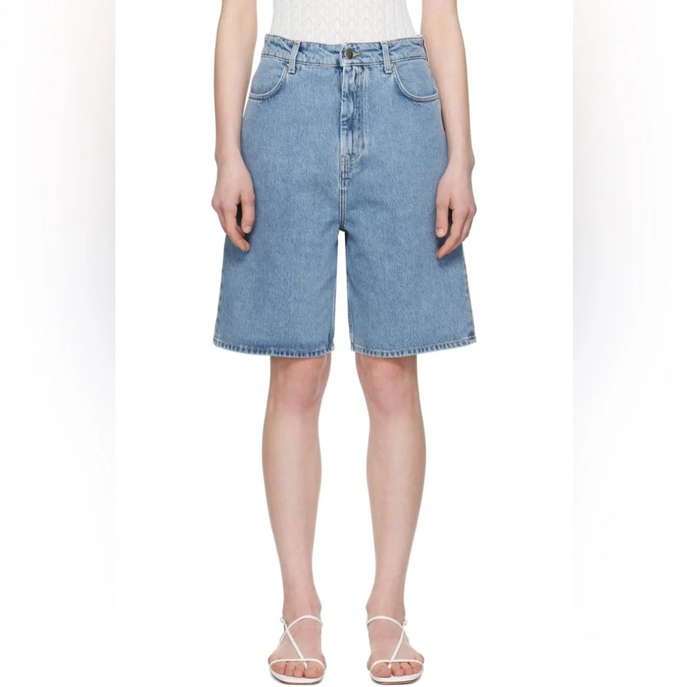 loulou studio denim shorts - blue isu knee length - 27 - EUC